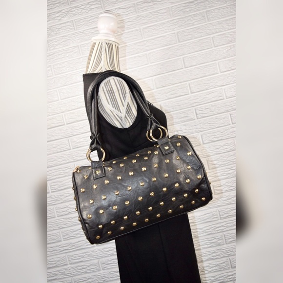 Handbags - Gold Studded Faux Leather Purse